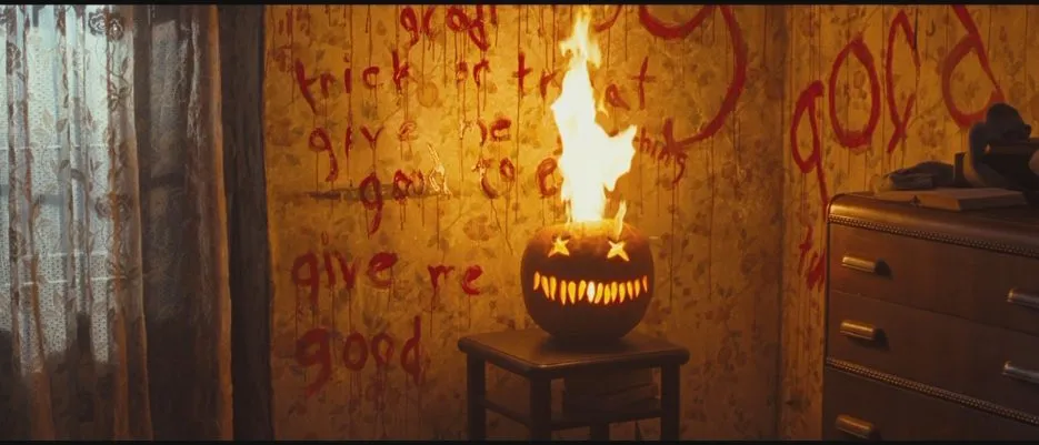 trick r treat flaming pumpkin