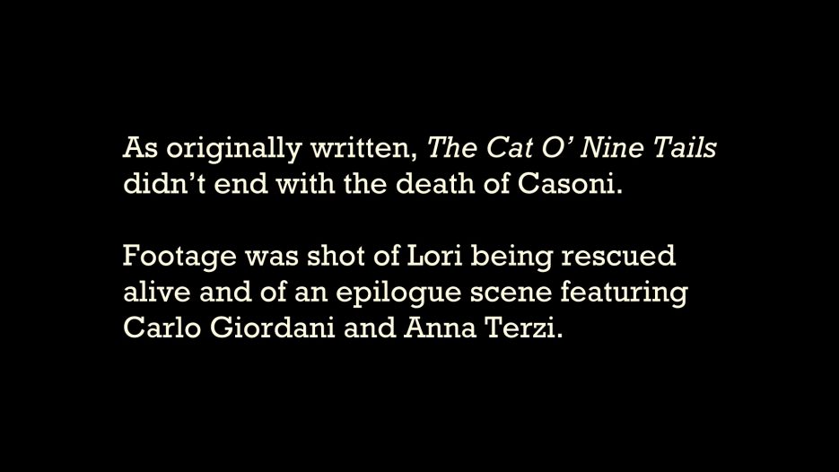 The Cat o' Nine Tails original ending script 1