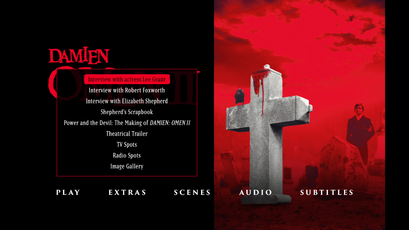 Damien: Omen II extras menu