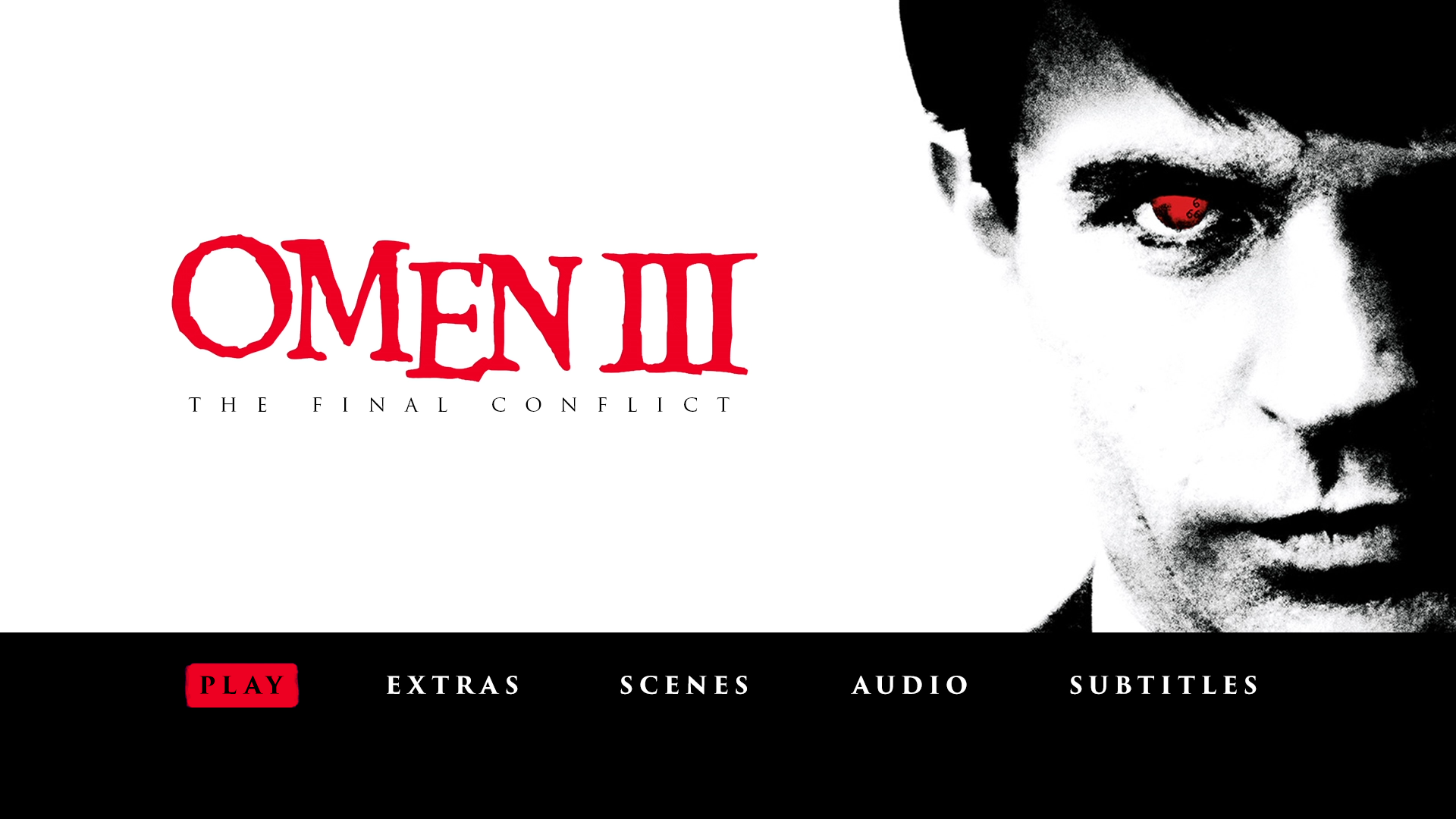 Omen III: The Final Conflict Blu-ray menu