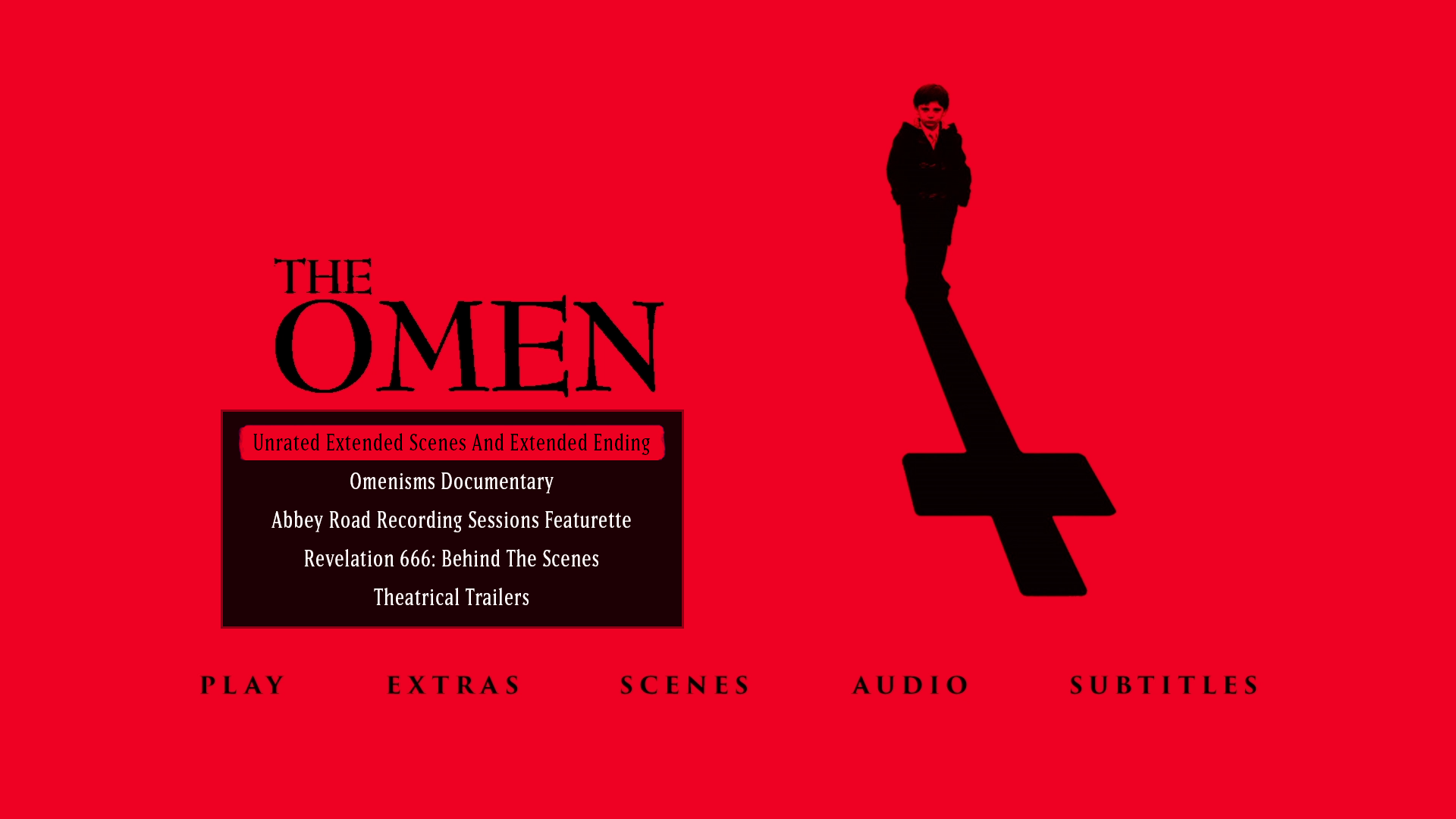 The Omen 2006 extras menu