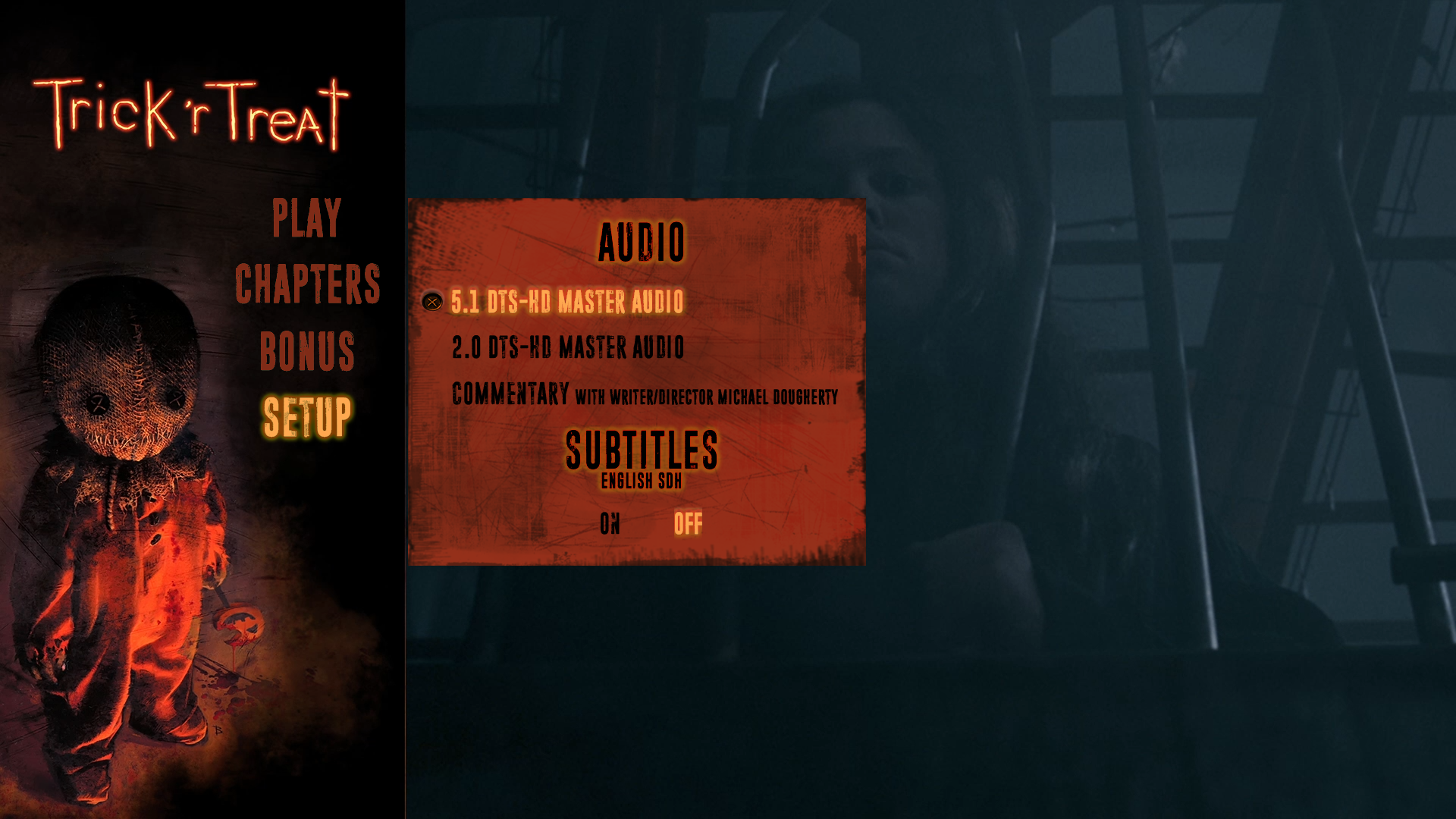 Trick 'R Treat setup menu