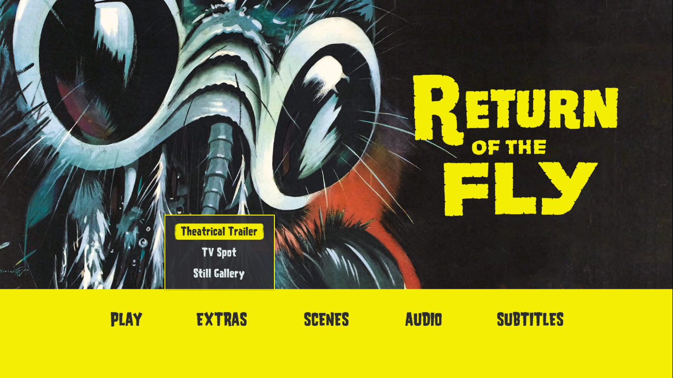 Return of the Fly extras menu