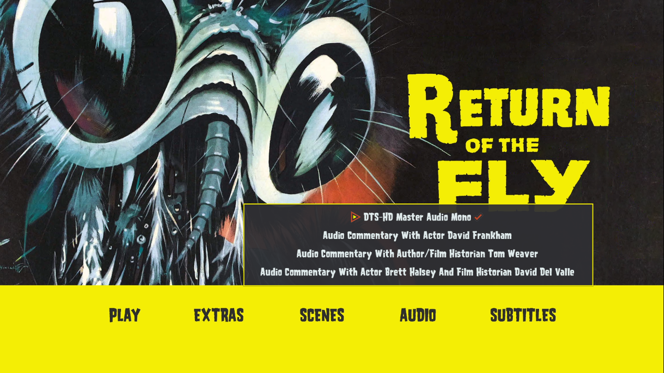Return of the Fly audio menu