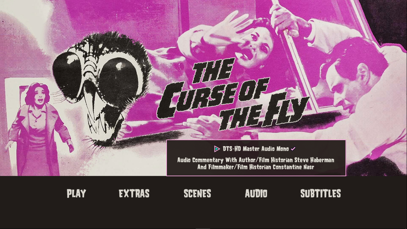 The Curse of the Fly audio menu
