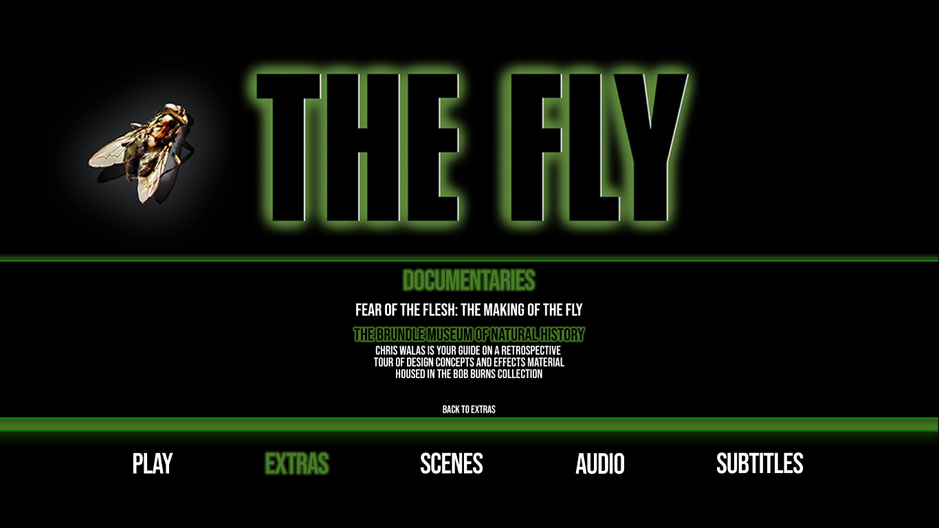 The Fly 1986 extras menu 3