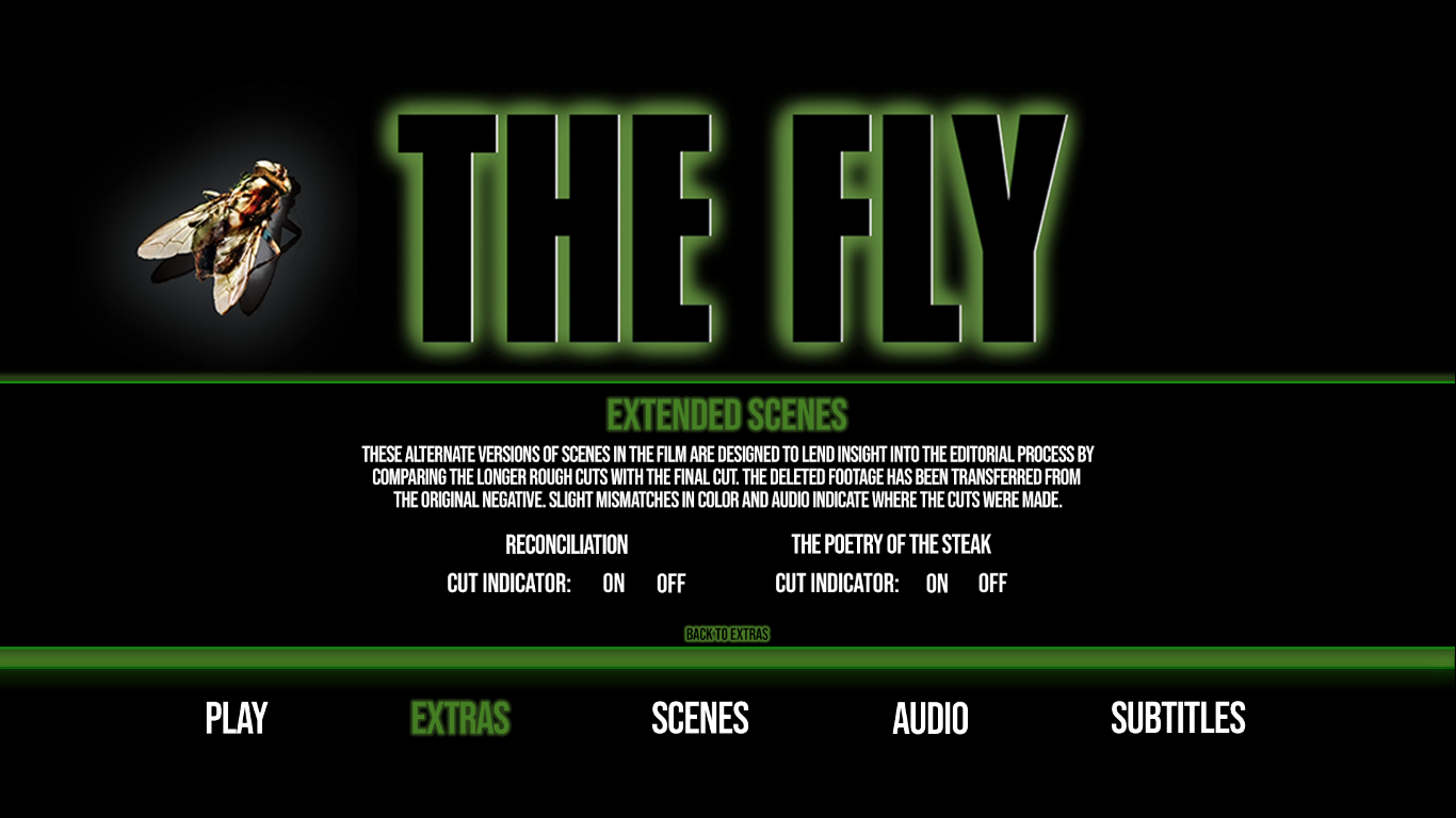 The Fly 1986 extras menu 5