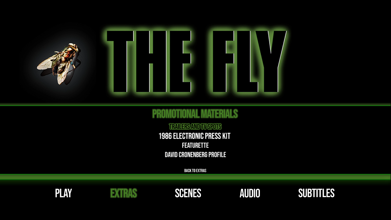 The Fly 1986 extras menu 8