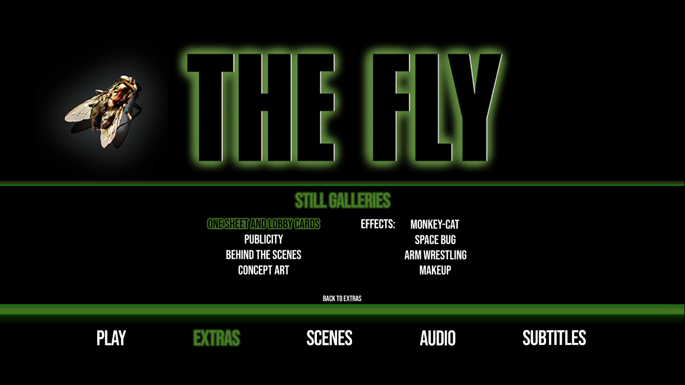 The Fly 1986 extras menu 9