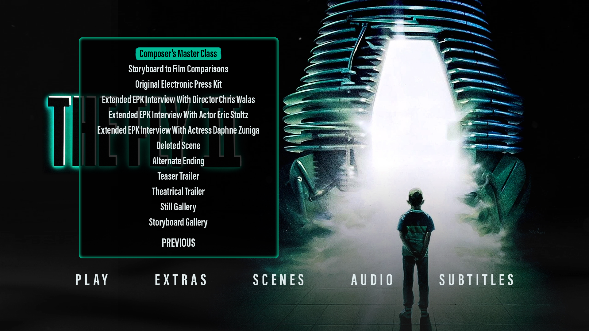 The Fly II extras menu 2