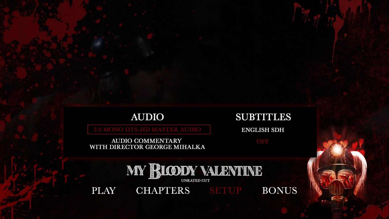 My Bloody Valentine Unrated Cut sound menu