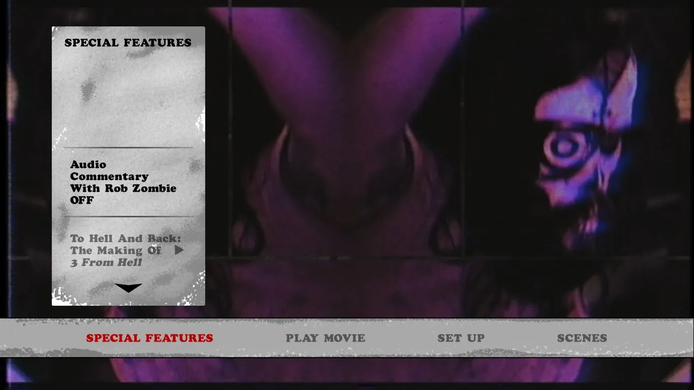 3 From Hell extras menu