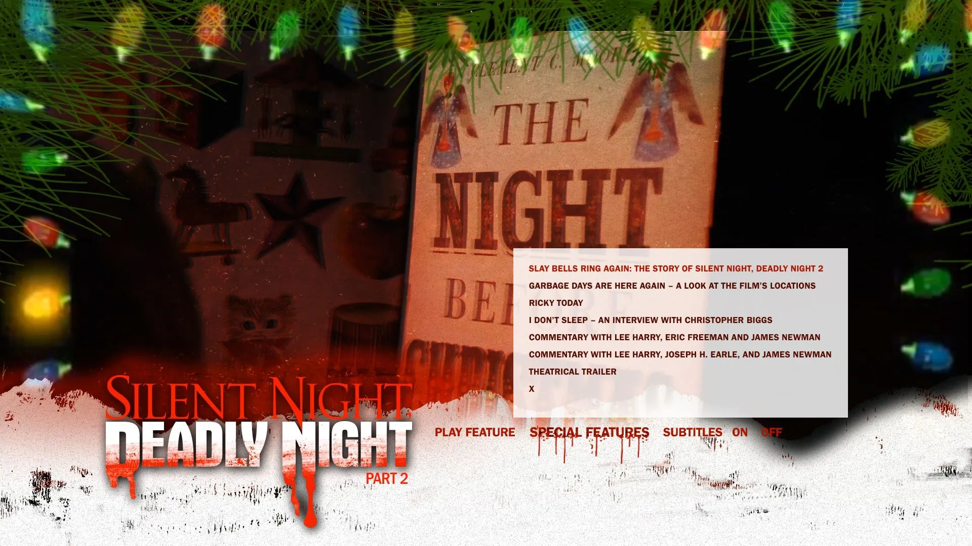 Silent Night, Deadly Night Part 2 extras menu
