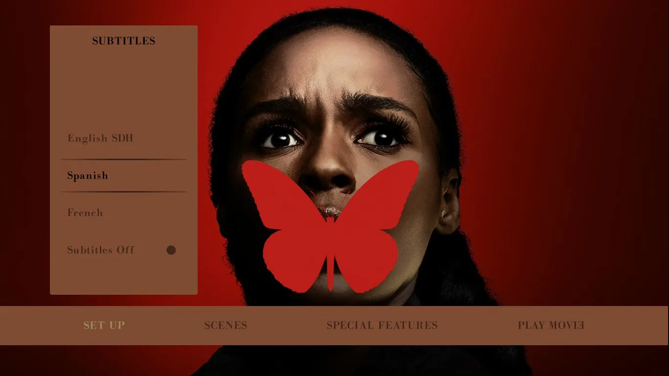 Antebellum subtitles menu