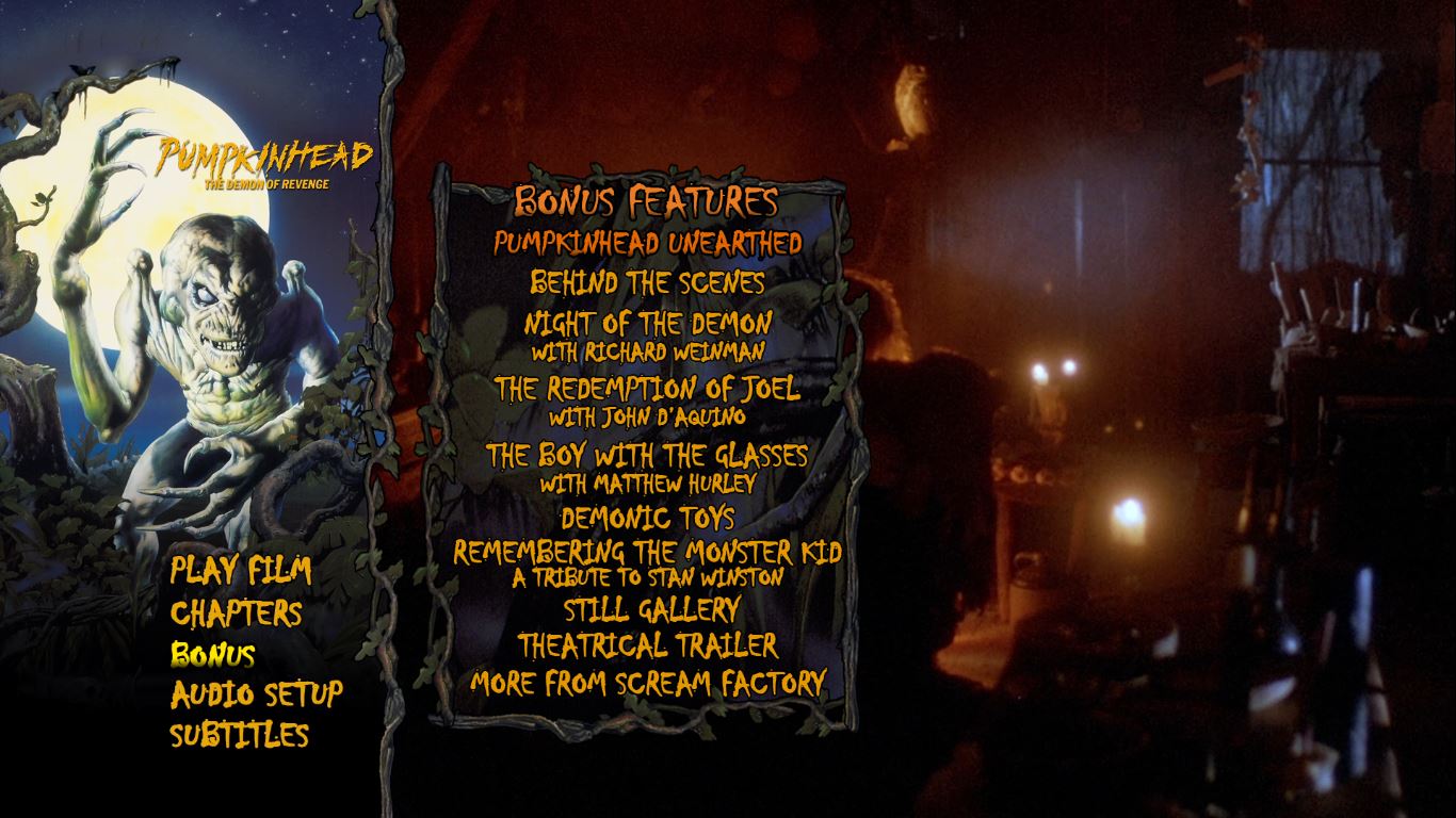 Pumpkinhead extras menu
