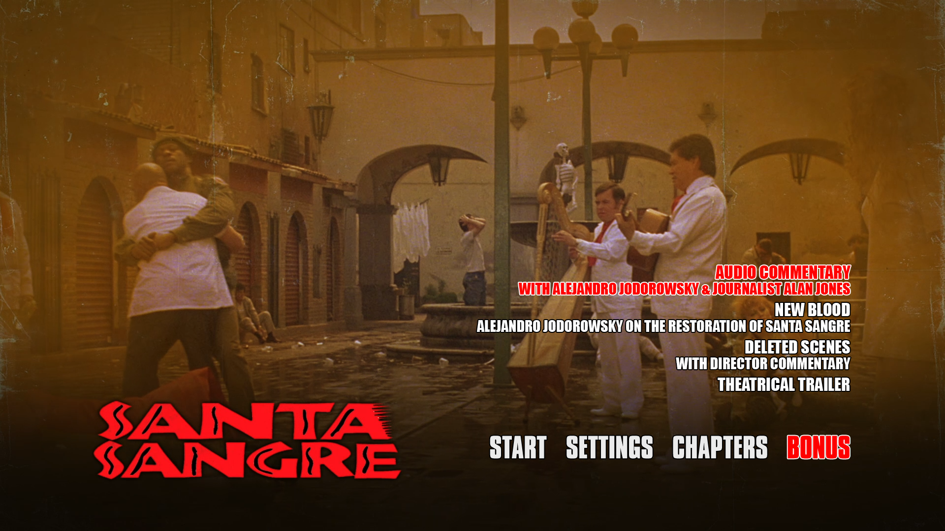 Santa Sangre 4K extras menu