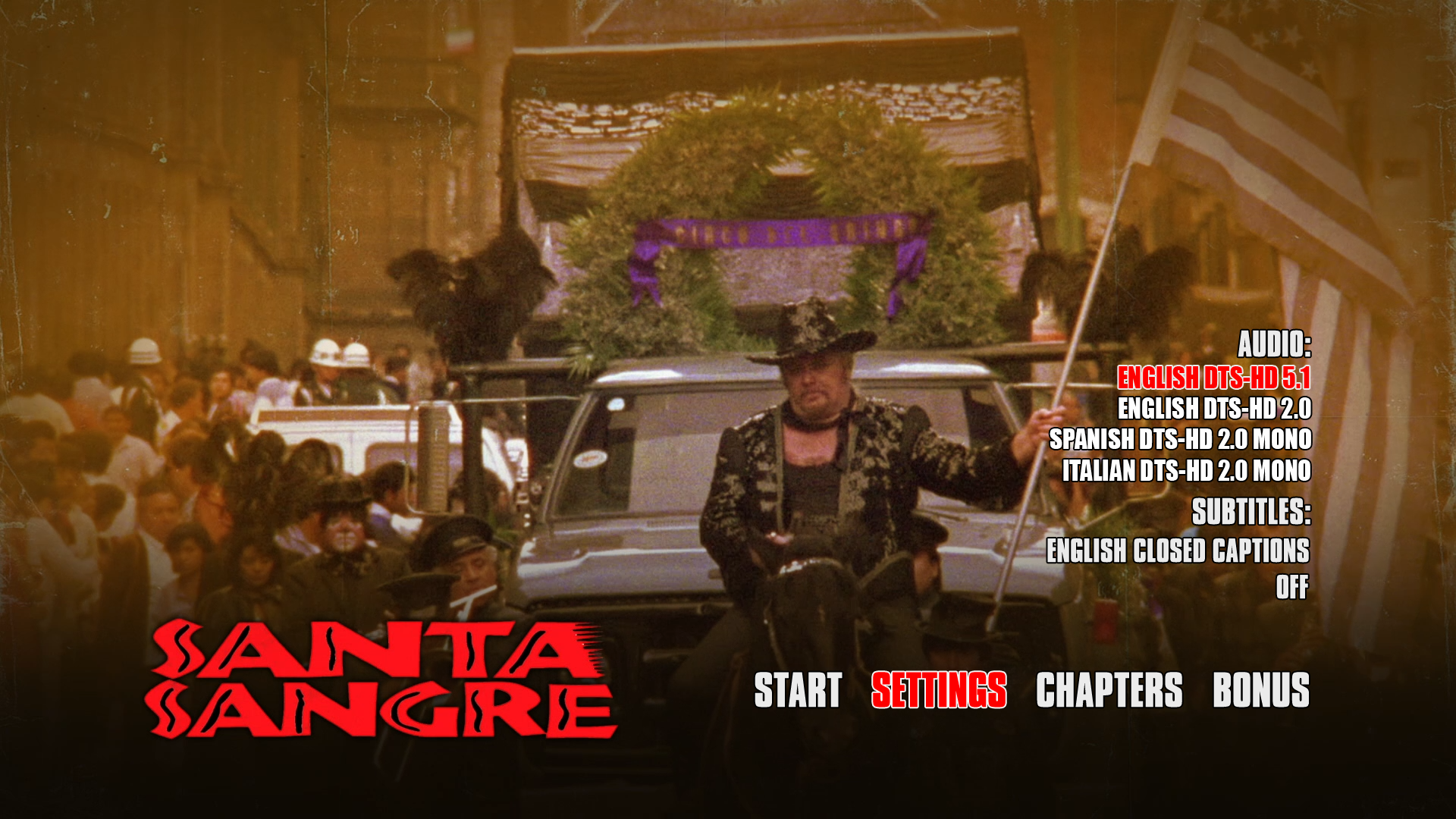 Santa Sangre 4K setup menu