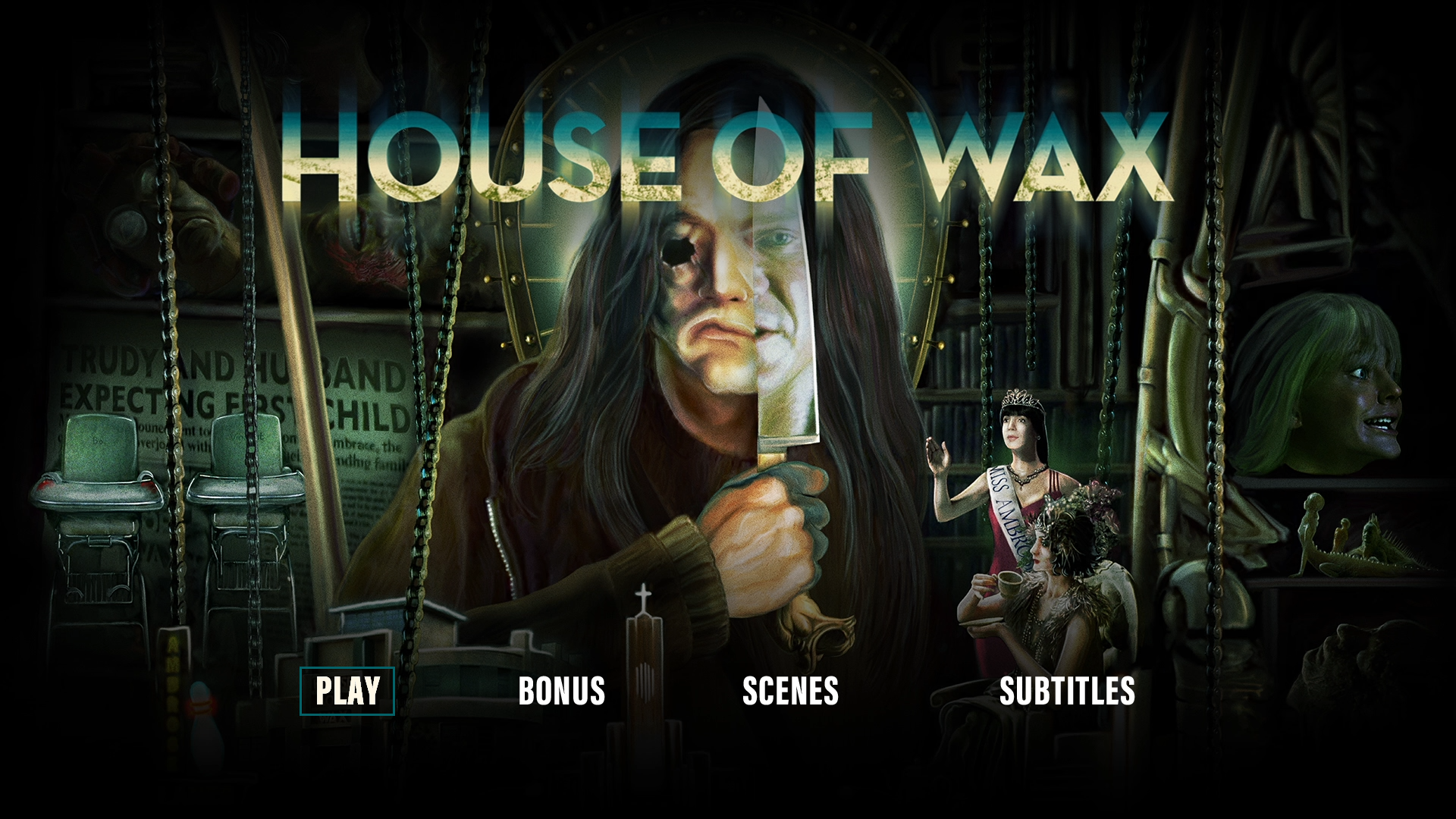 House of Wax Blu-ray menu