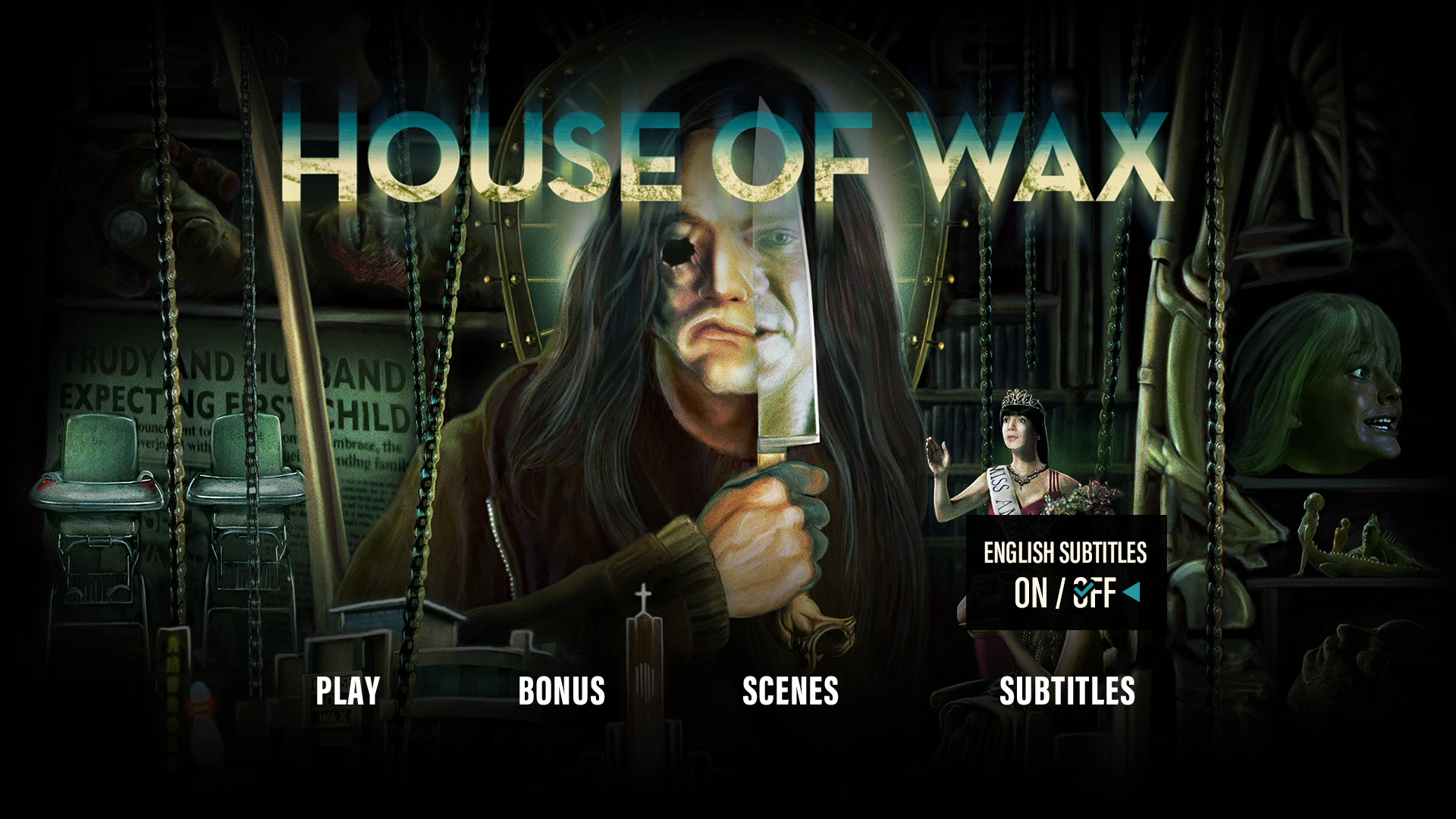 House of Wax subtitles menu