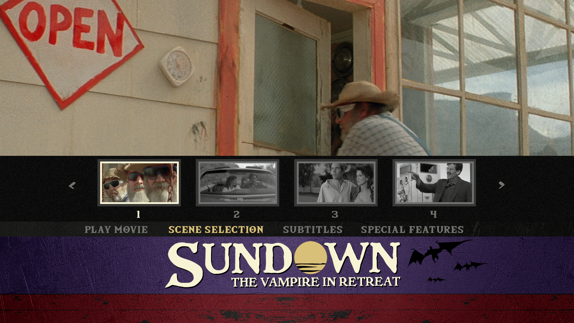 Sundown: The Vampire in Retreat scene select menu