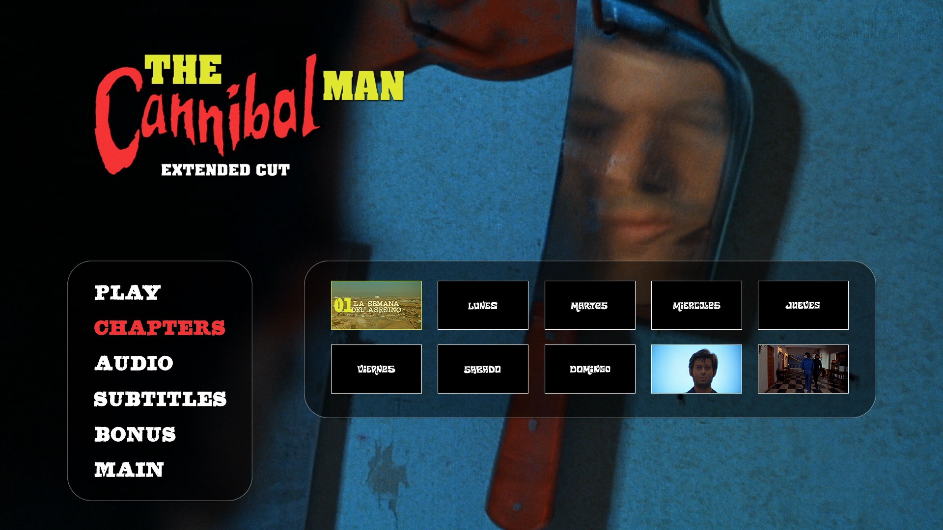 Cannibal Man Extended Cut Blu-ray Scenes Menu