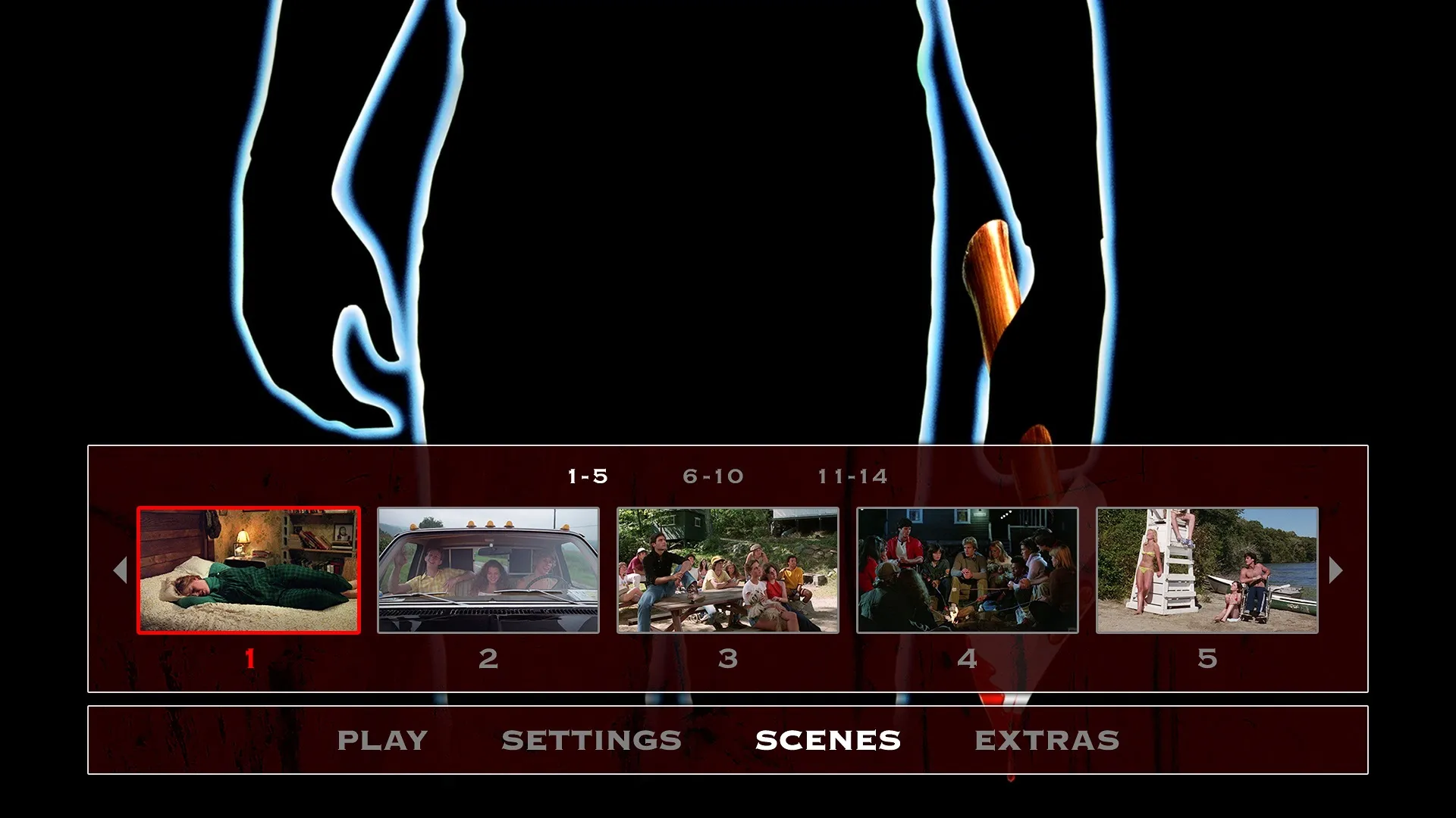 Friday the 13th Part II Scenes Menu