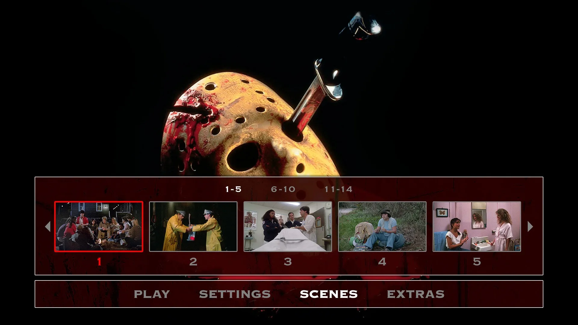 Friday the 13th: The Final Chapter Scenes Menu