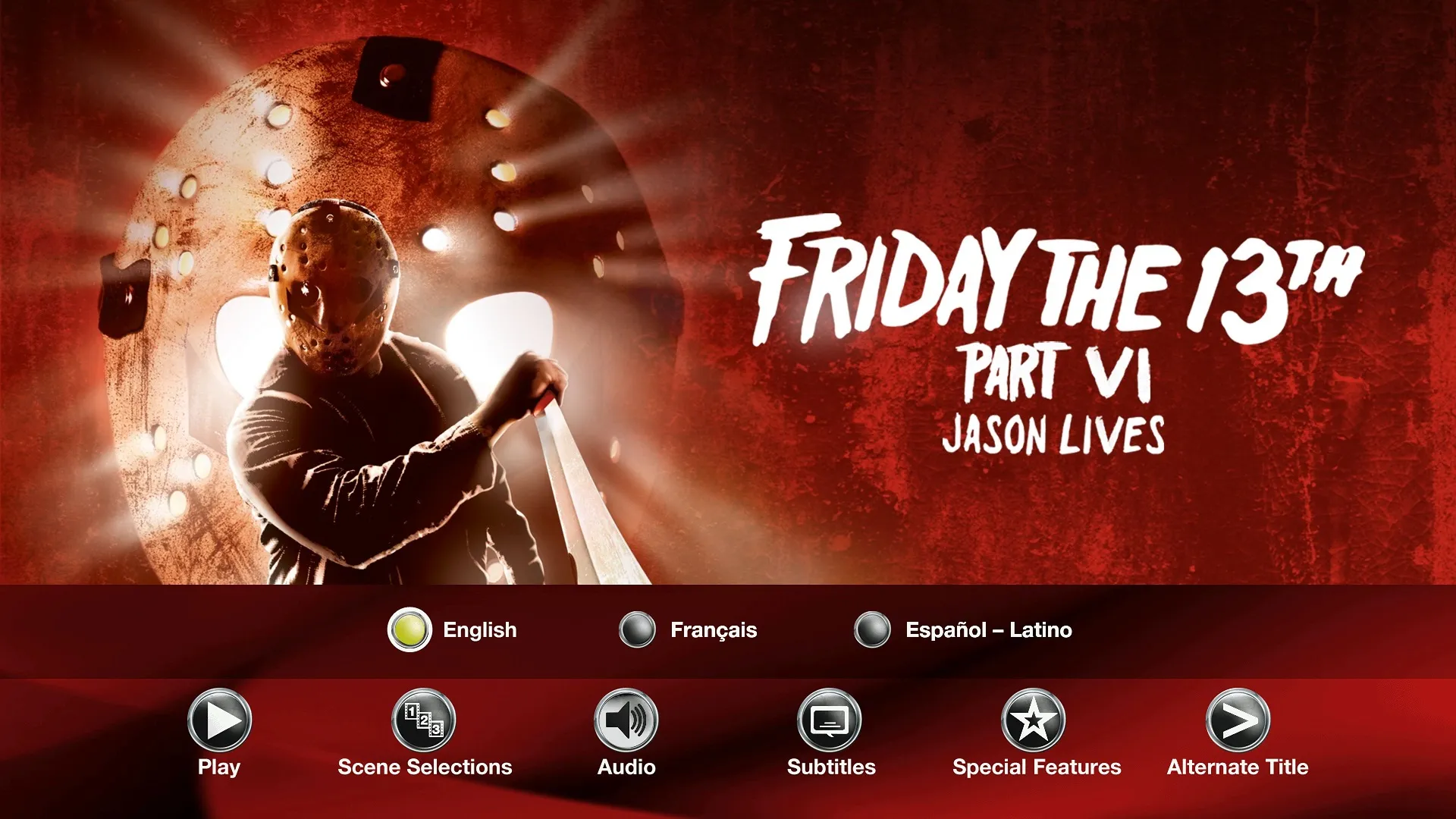 Friday the 13th Part VI: Jason Lives Blu-ray Audio Menu