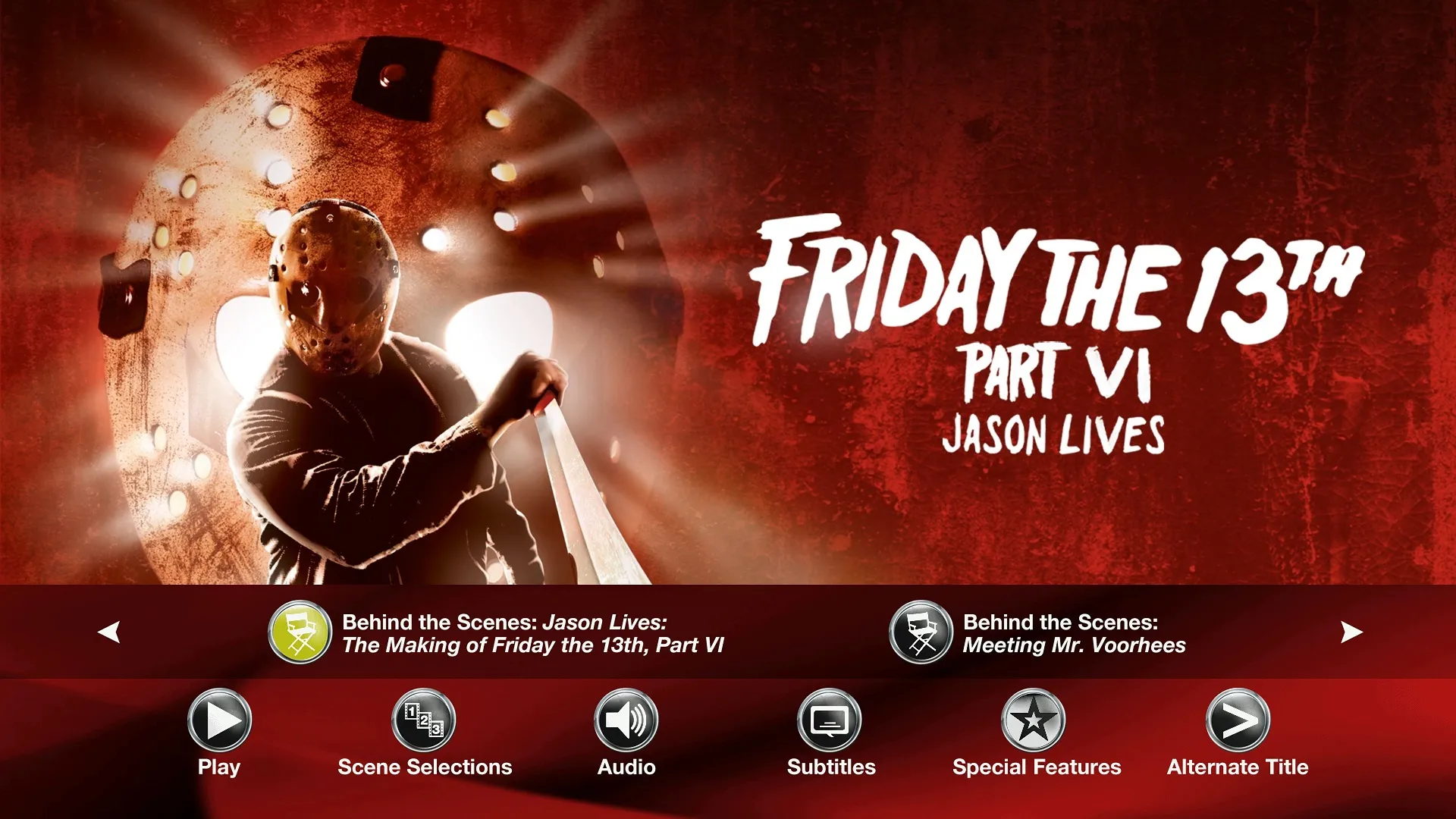 Friday the 13th Part VI: Jason Lives Blu-ray Extras Menu 4
