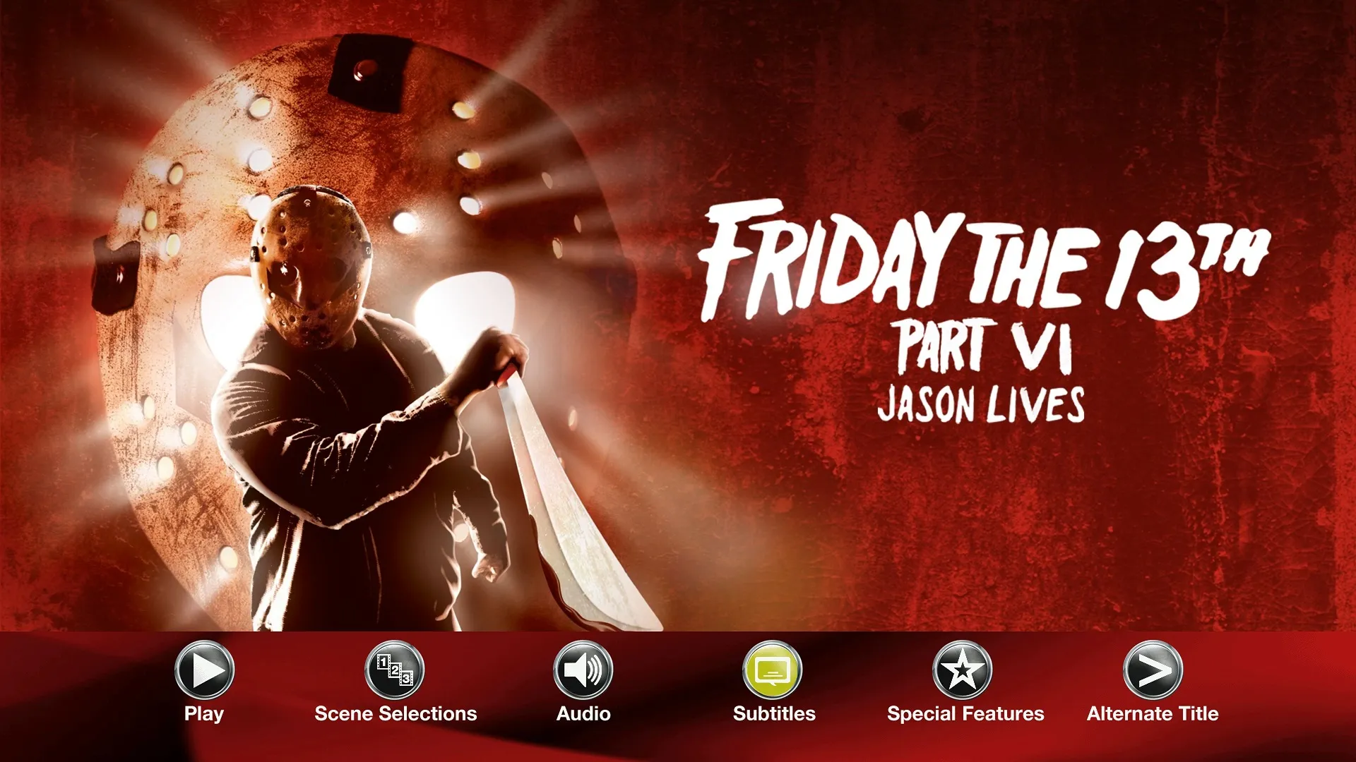 Friday the 13th Part VI: Jason Lives Blu-ray Menu
