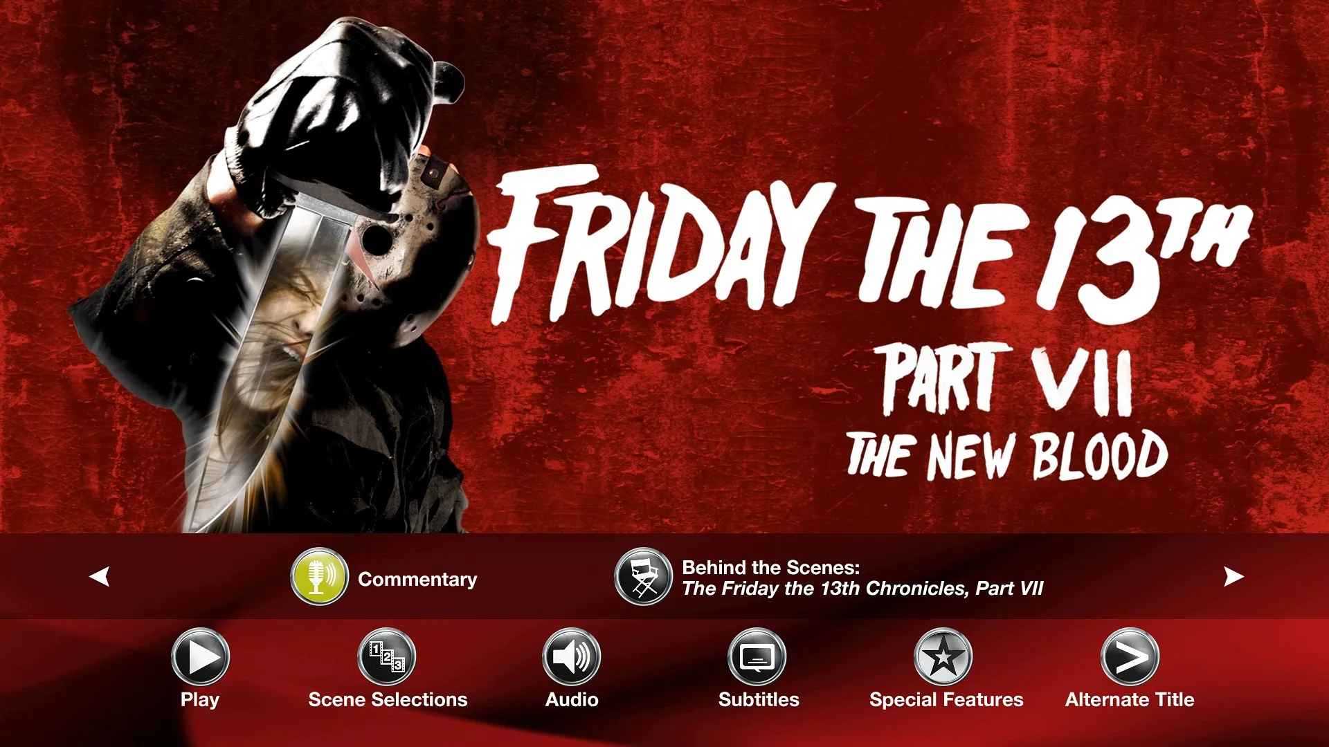 Paramount Pictures Friday the 13th Part VII: The New Blood Blu-ray Extras Menu 1