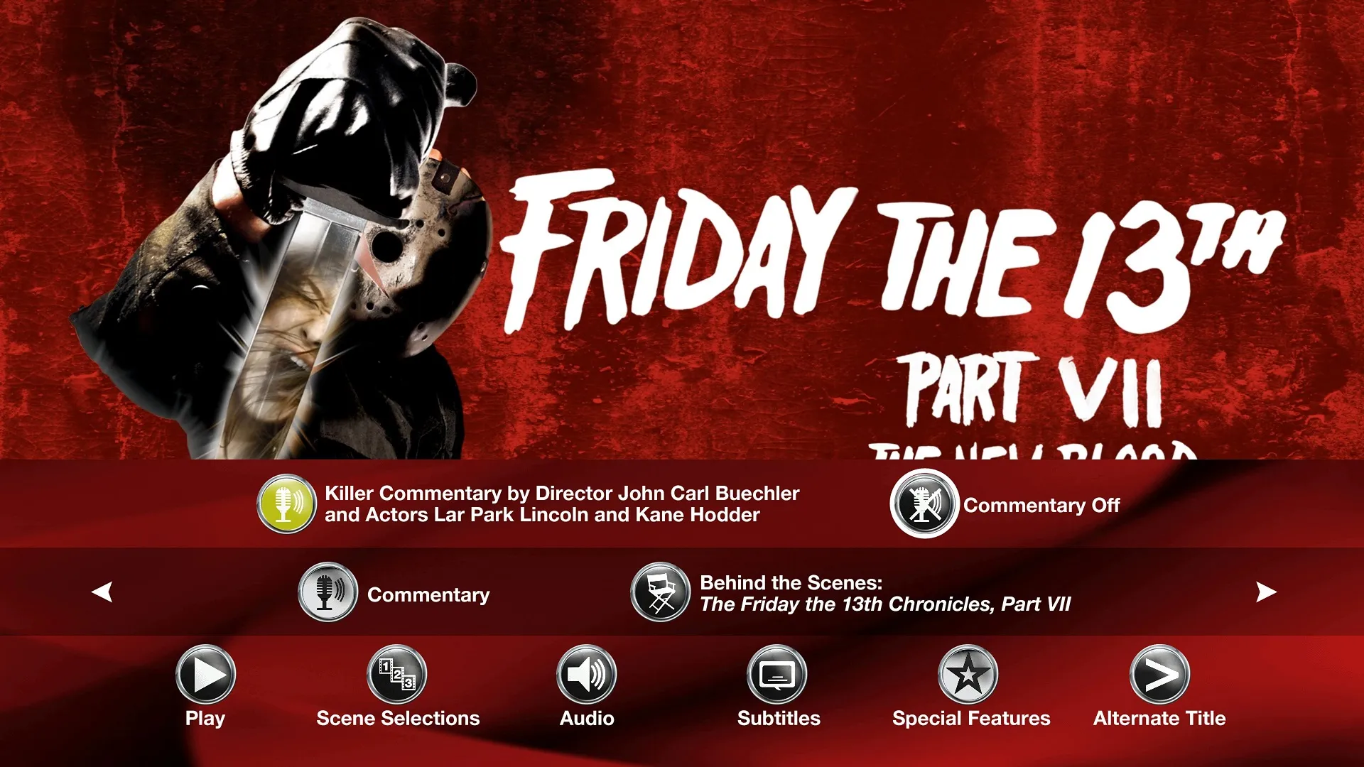 Paramount Pictures Friday the 13th Part VII: The New Blood Blu-ray Extras Menu 2