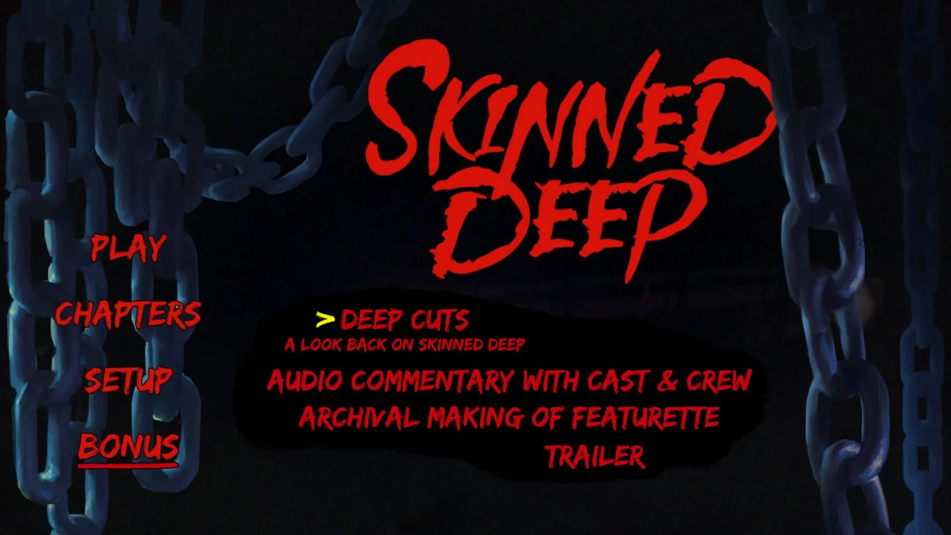 Skinned Deep Blu-ray Extras Menu