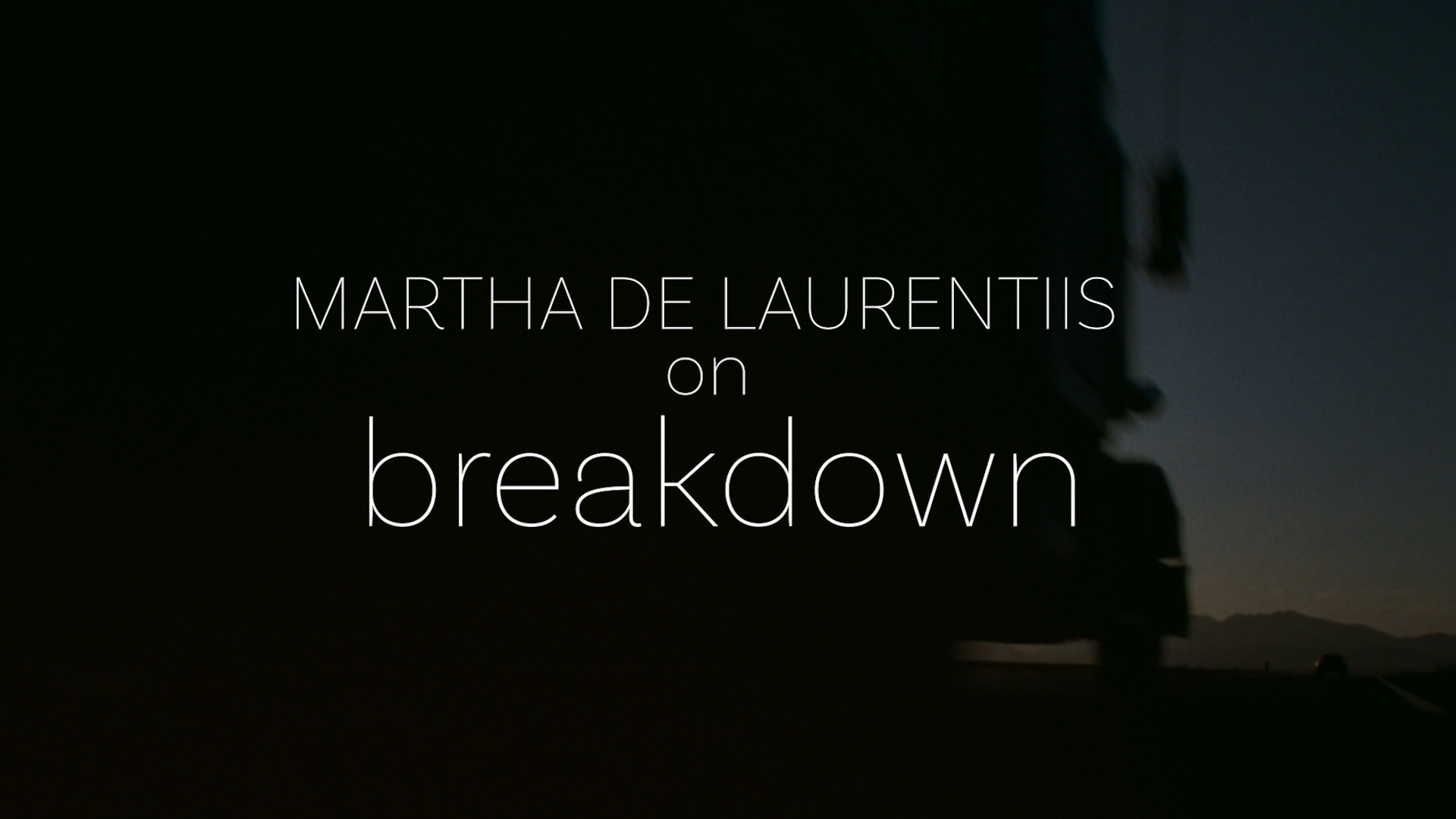A Brilliant Partnership – Martha De Laurentiis on Breakdown