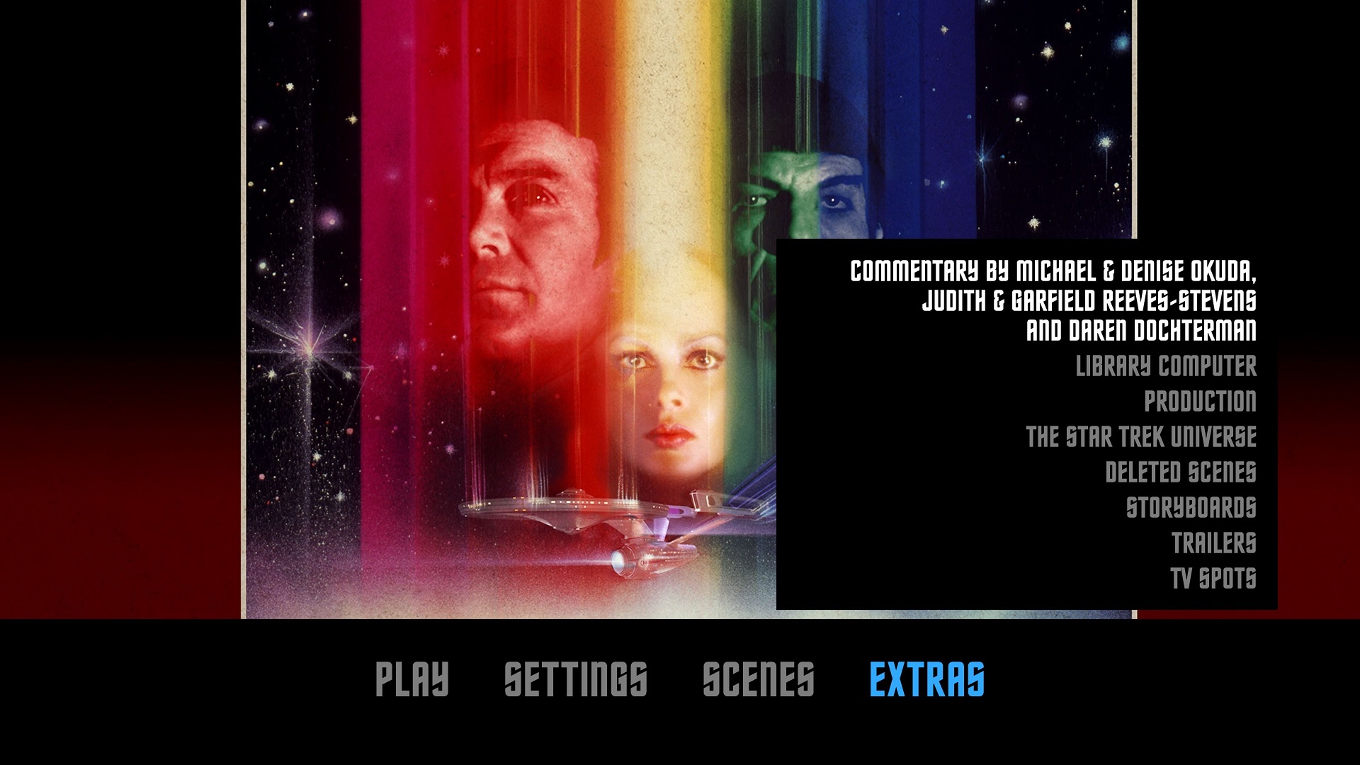 Star Trek: The Motion Picture Blu-ray Extras Menu