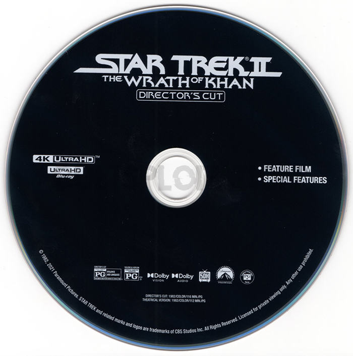Star Trek II: The Wrath of Khan 4K UHD Disc