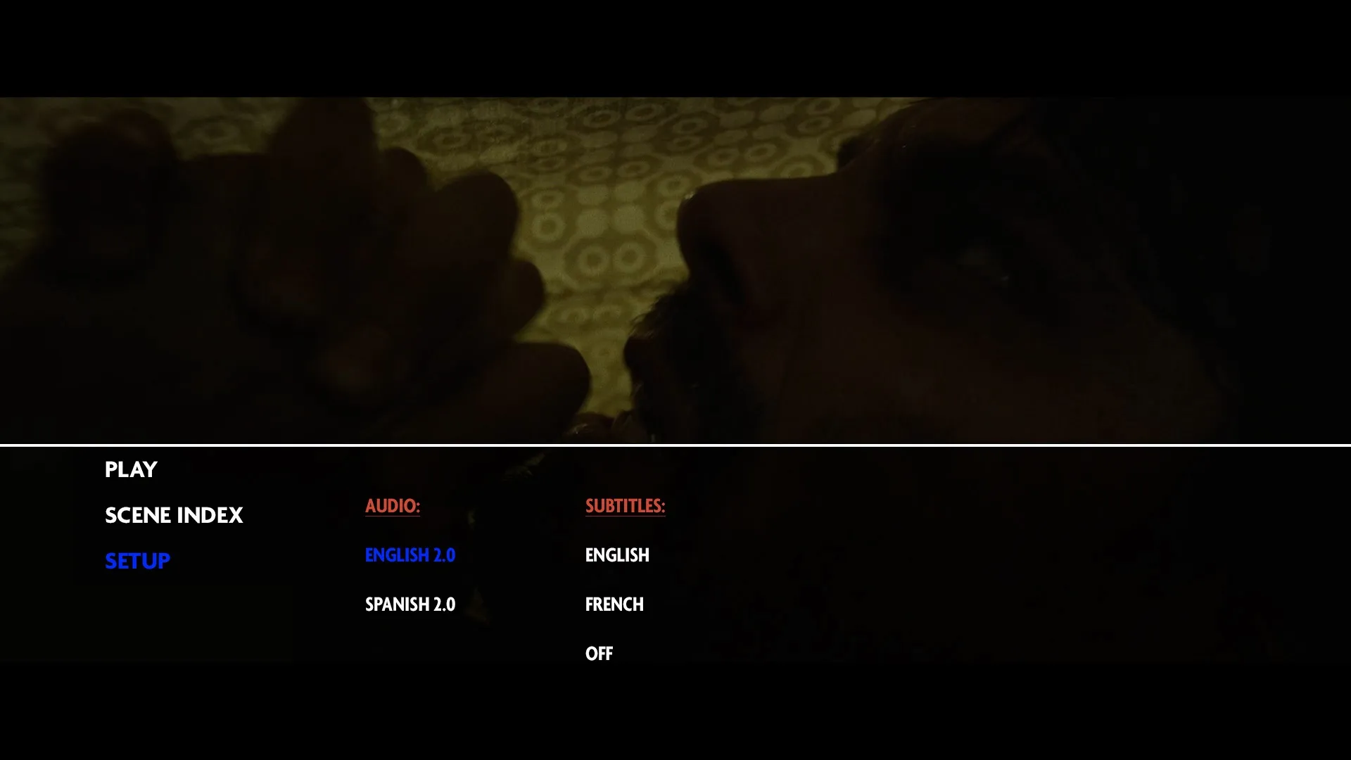 Terrified Blu-ray Setup Menu