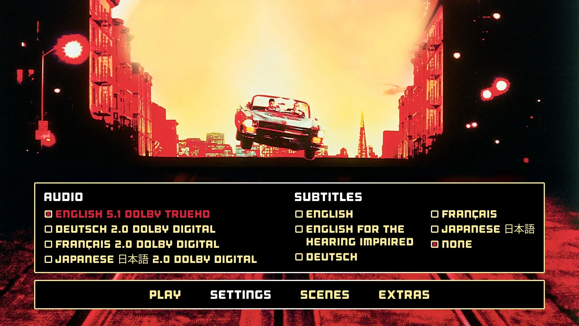 Another 48 Hrs. Blu-ray Settings Menu