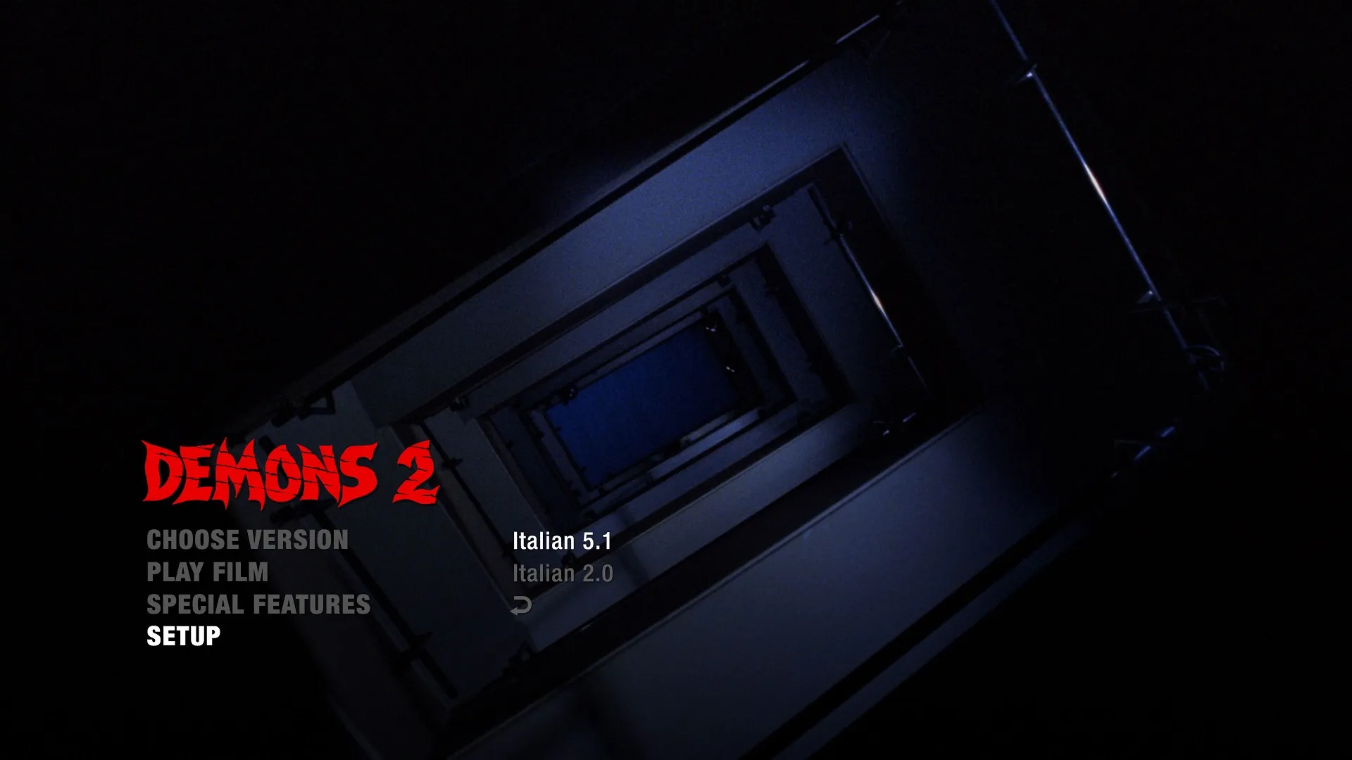 Demons 2 Blu-ray/UHD Italian Audio Setup Menu
