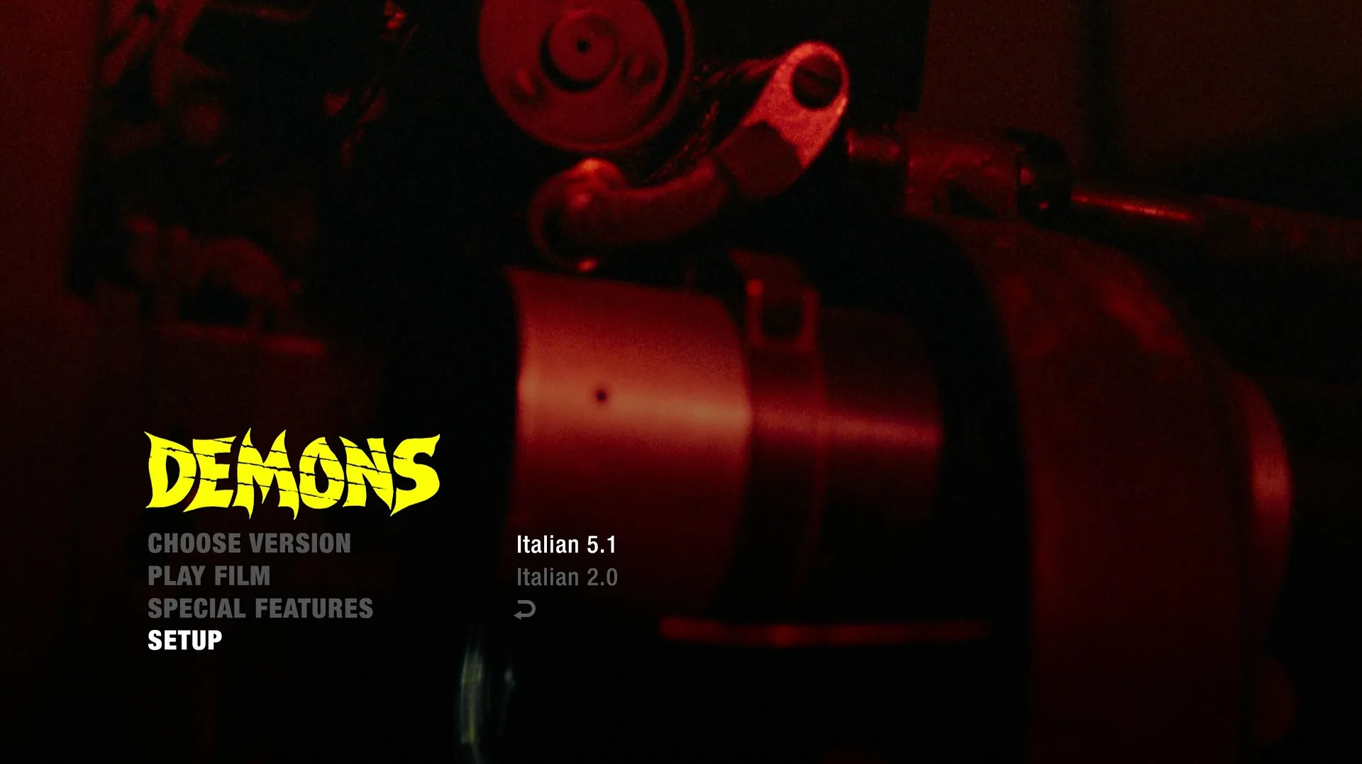 Demons Blu-ray Setup Italian Version Audio Menu
