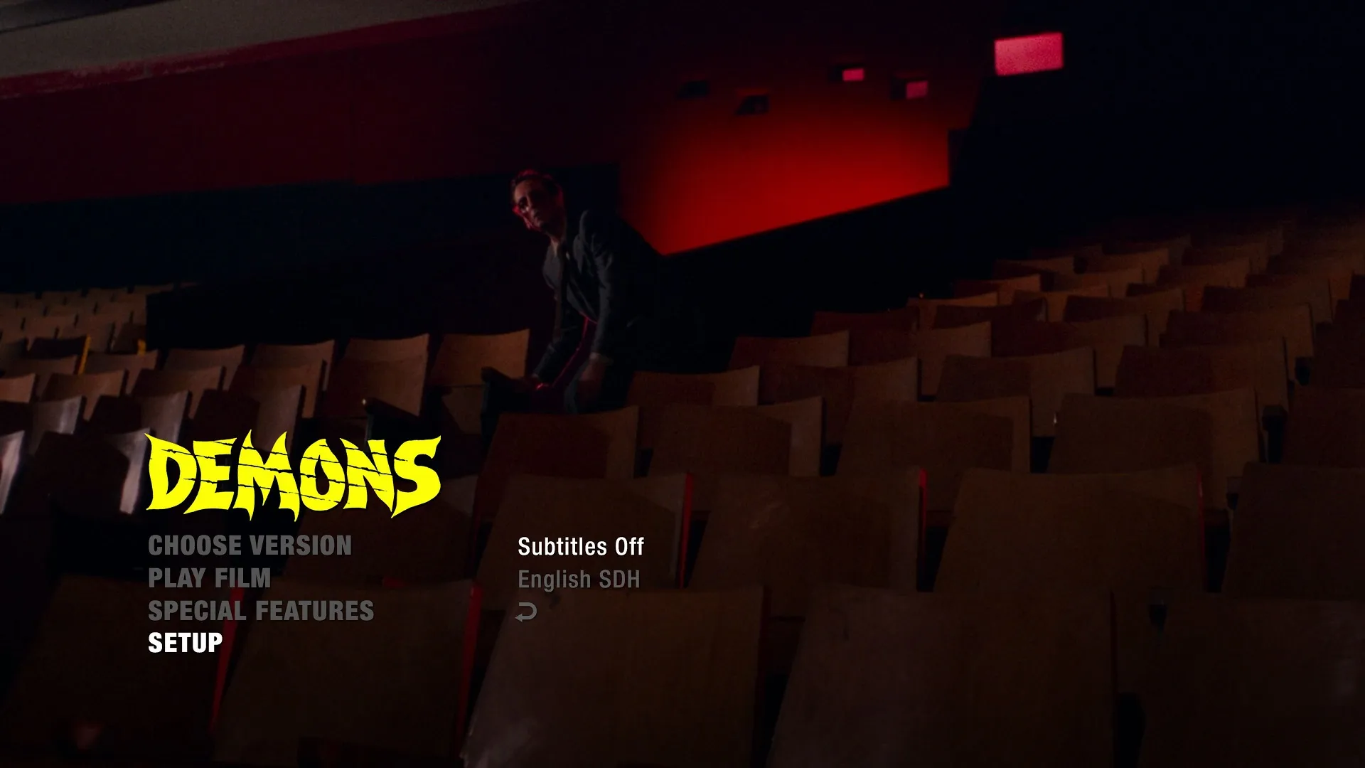 Demons Blu-ray Setup Subtitles Menu