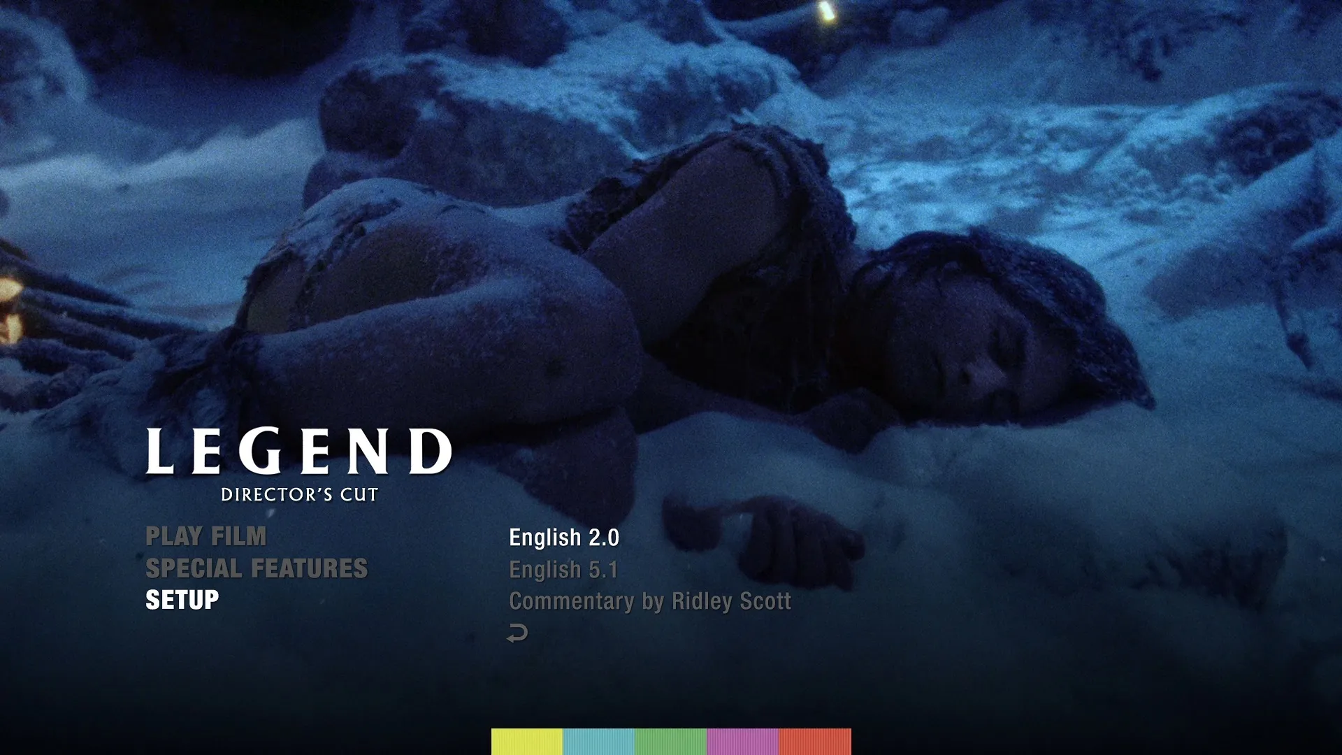 Legend Director's Cut Blu-ray Setup Audio Menu