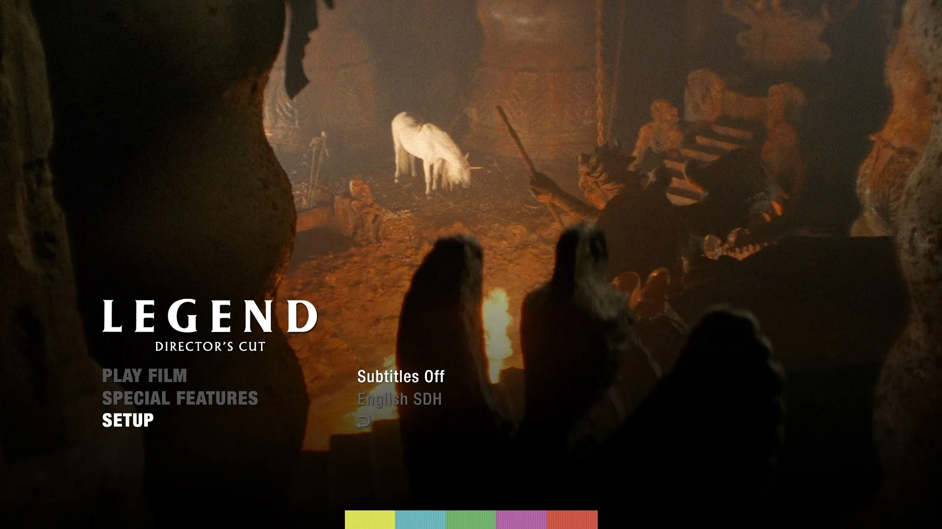Legend Director's Cut Blu-ray Setup Subtitles Menu