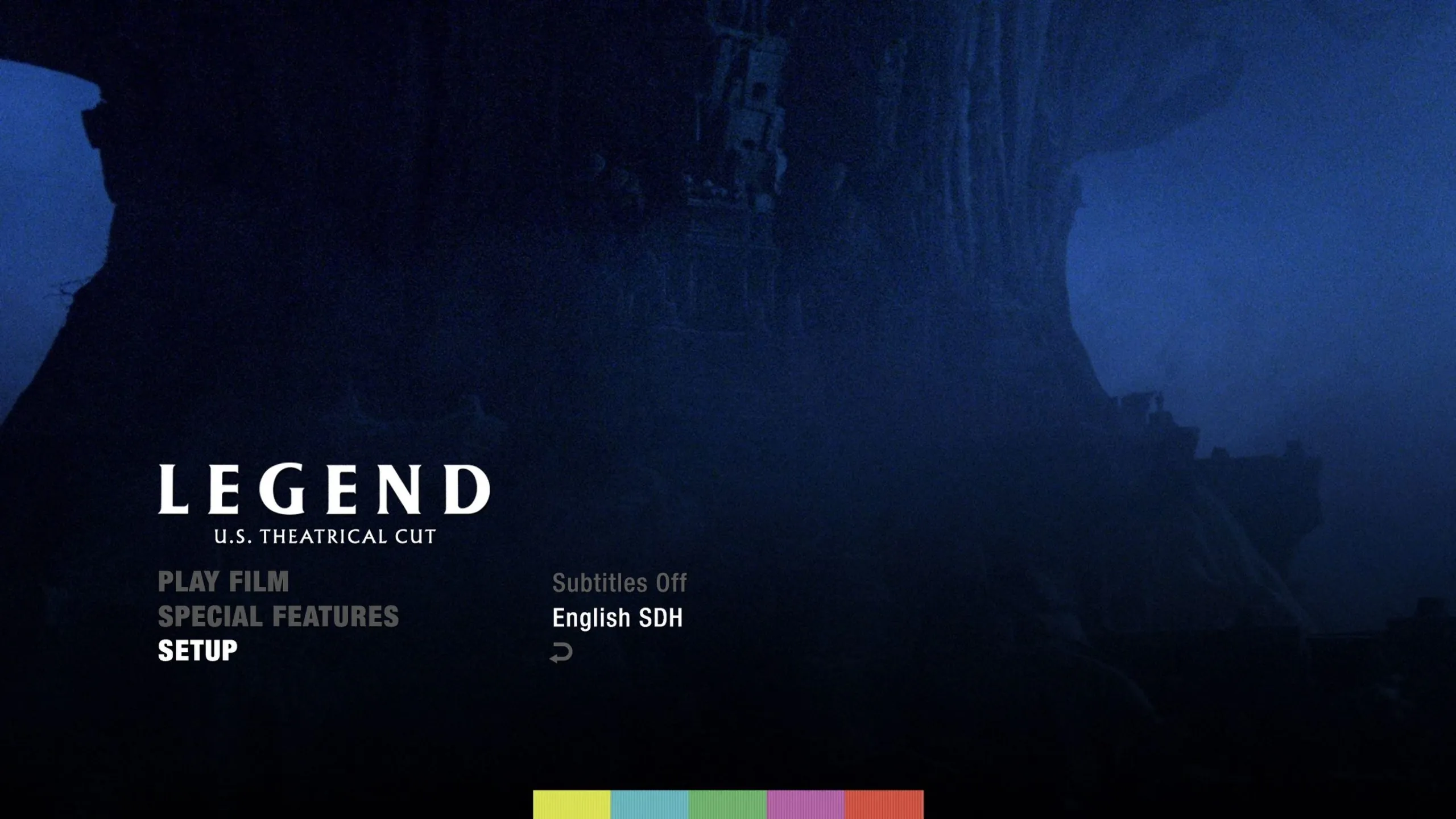 Legend Theatrical Cut Blu-ray Setup Subtitles Menu