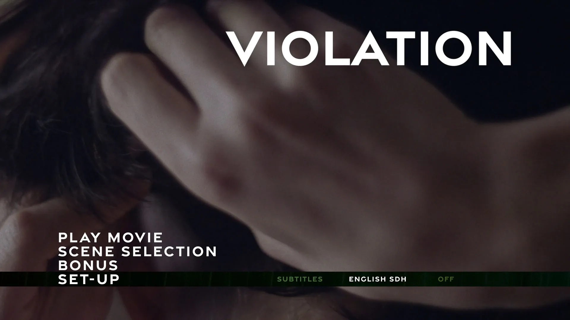 Violation Blu-ray Setup Menu