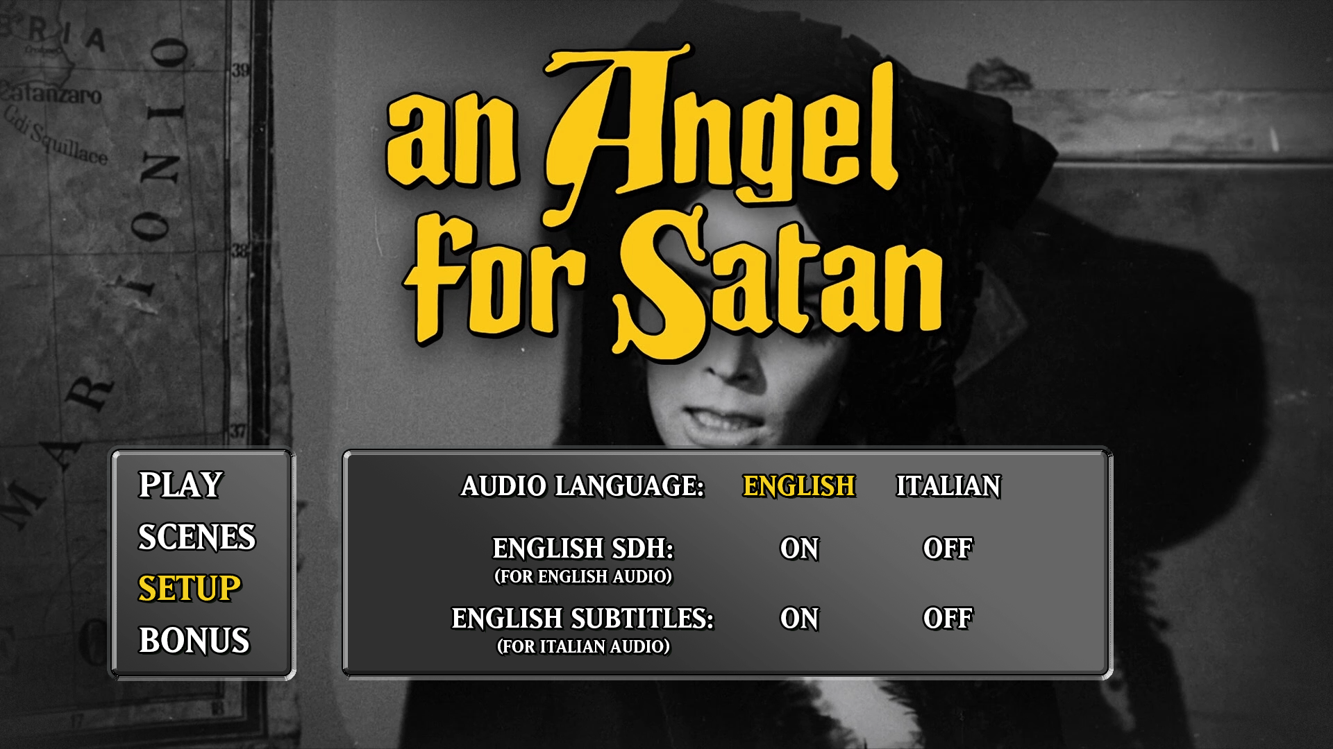 An Angel for Satan setup menu
