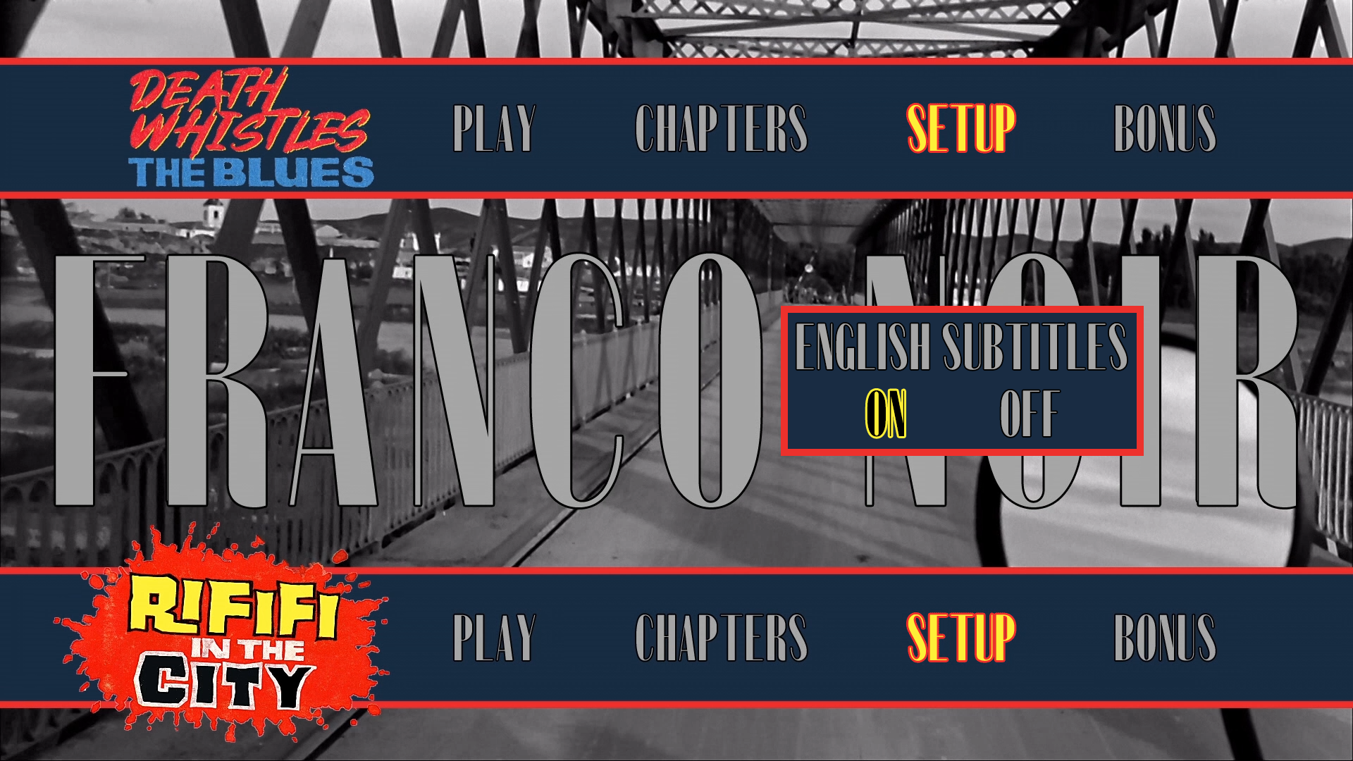 Franco Noir setup menu