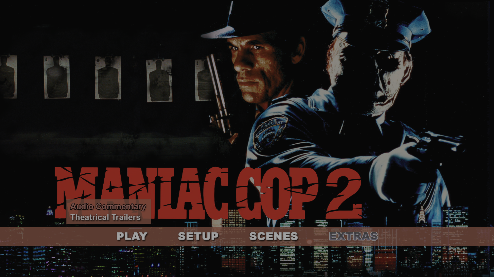 Maniac Cop 2 4K extras menu