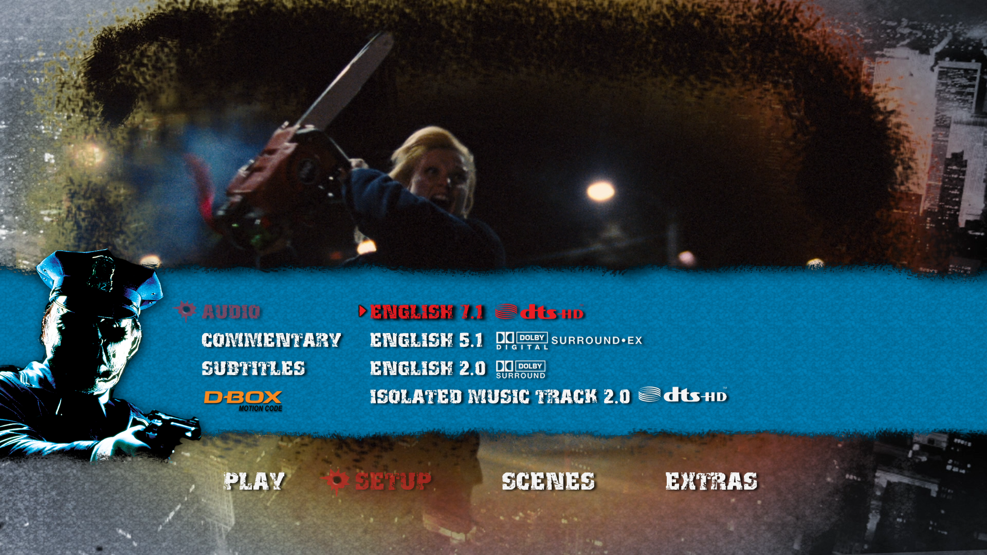 Maniac Cop 2 Blu-ray audio menu