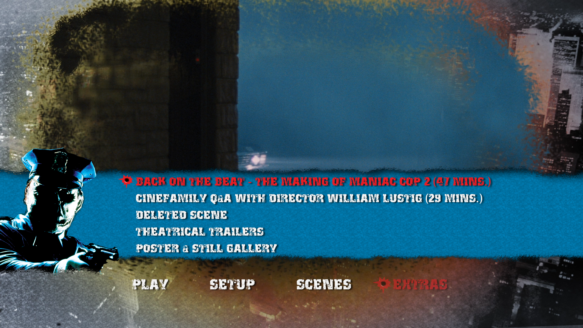 Maniac Cop 2 Blu-ray extras menu